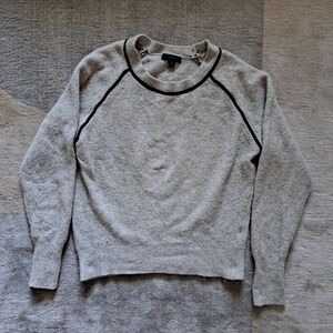 J. Crew Modern Preppy Gray & navy Crewneck Sweater Size XS
